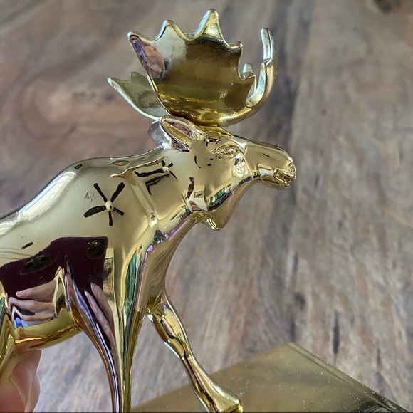 Brass Moose Christmas Stocking Holder - Picture 11 of 12